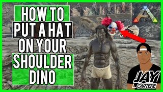 How To Put A Hat Or Mask On Your Shoulder Dinosaur - ARK Survival Evolved PS4 Tutorial