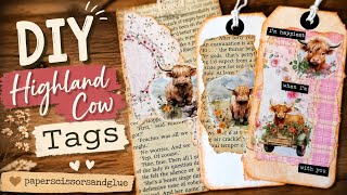 Highland cows Tags/Journal Card 🐂📚✂️👍🏻☕️😁