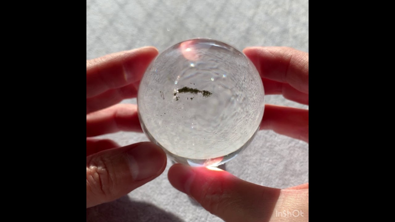 [ガネッシュヒマール産]ヒマラヤ水晶丸玉/スフィア（クローライトインクルージョン）-slide-youtube