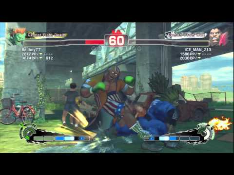 Bellboy77 (Blanka) Vs ICE_MAN_213 (Balrog) SSF4 AE Ranked Matches - PSN