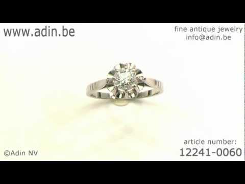 Vintage platinum engagement ring with high quality old european brilliant cut (12241-0060)