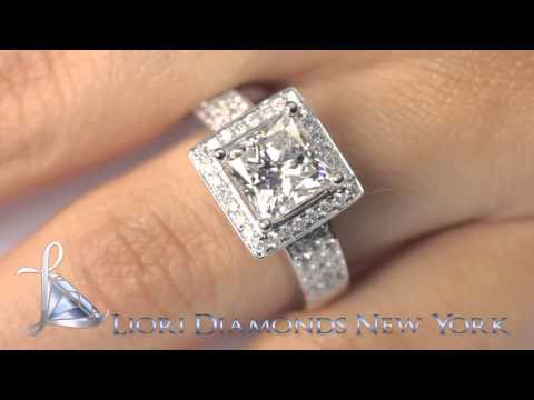 ER-1058 - 4.05 Carat E-VS2 Princess Cut Natural Diamond Engagement Ring 14K Vintage Style
