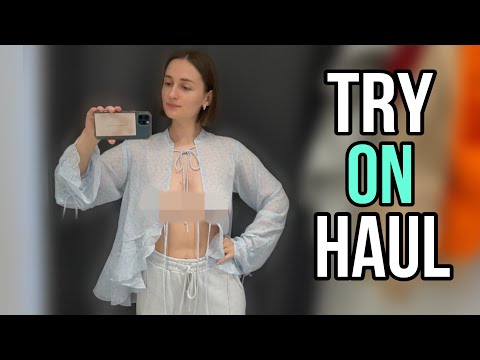 [4K] See-Through Clothes Try on Haul With Klara Si| Transparent Fabric & No Bra Trend