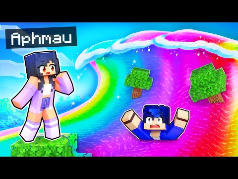 Surprised By A RAINBOW Tsunami In Minecraft!