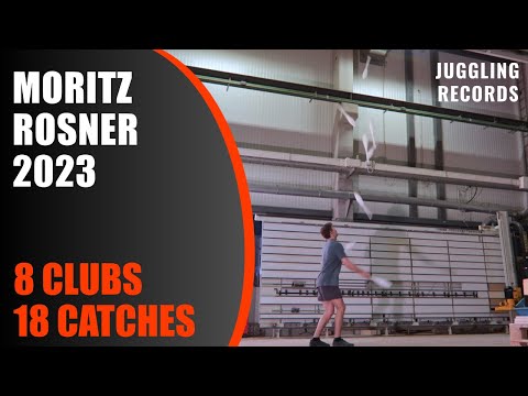 Moritz Rosner - 8 Clubs - Juggling World Record