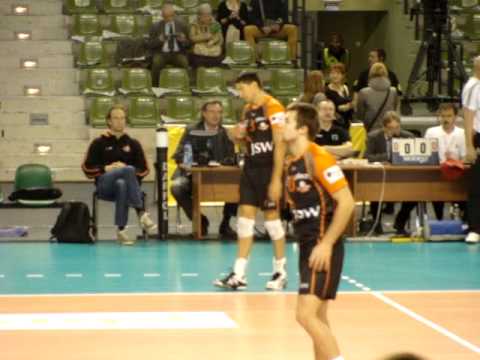 Jastrzębski Węgiel - Fart Kielce (29-10-2011) Rozgrzewka przed meczem cz.1