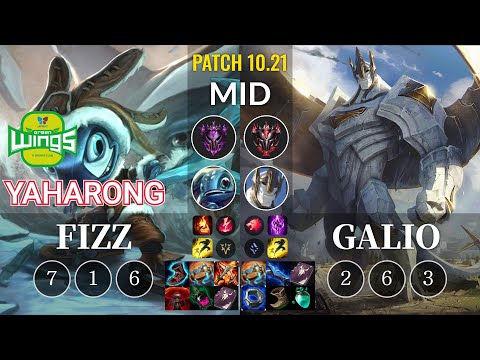 JAG Yaharong Fizz vs Galio Mid - KR Patch 10.21