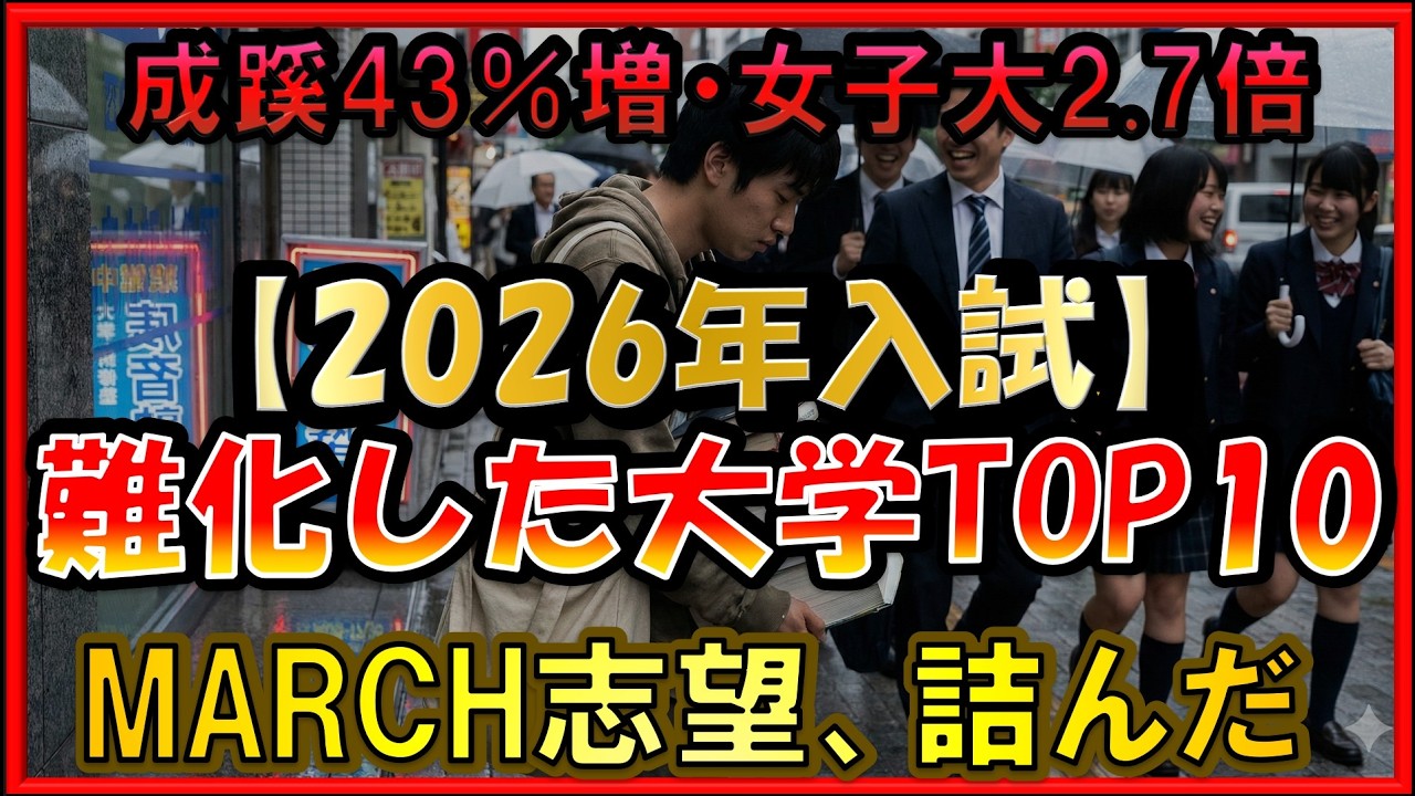 【2026年入試】密かに難化した大学TOP10～偏差値は静か、現場は地獄～