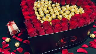 Inima cu Trandafiri și Ferrero Rocher! Cadou Romantic! Cadou de Ziua Îndrăgostiților! By OkFlora