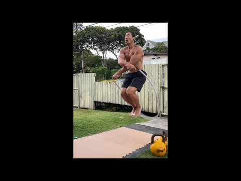 Day 274 FitPro Hawaii- 4 lbs. Heavy Jump Rope Crossovers + 16 kg. Kettlebell C&J-2/14/21 6:14 pm
