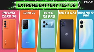 EPIC Battery Test🔋iQOO Z7 vs Moto G73 vs Poco X