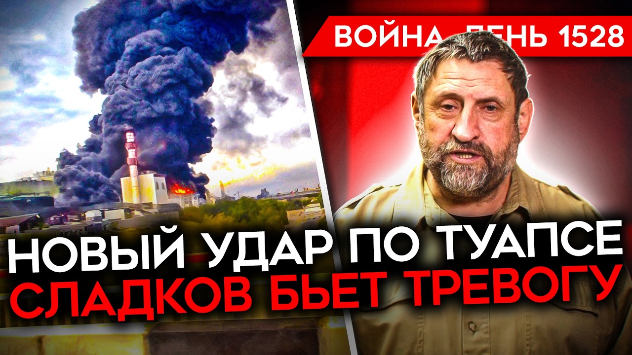 ДЕНЬ 1528. ТУАПСЕ СНОВА ГОРИТ/ ДРОНЫ У КРЫМСКОГО МОСТА/ СЛАДКОВ БЬЕТ ТРЕВОГУ/ ПО