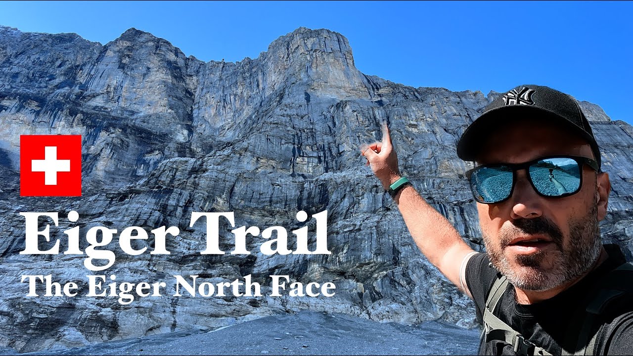 Experience the journey as a traveler ascends the Eiger Trail.