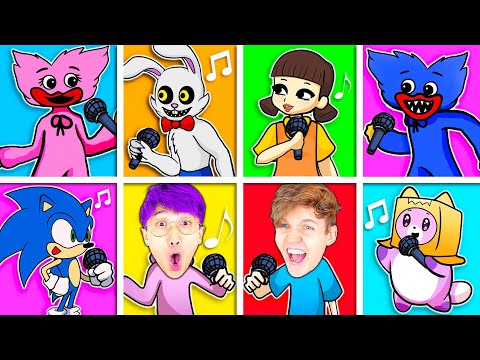 PLAYTIME BUT EVERY TURN A DIFFERENT CHARACTER SINGS 🎶  (FNF HUGGY WUGGY, MR. HOPPS, LANKYBOX & MORE)