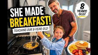 An 8-Year-Old's First Time Cooking Breakfast!