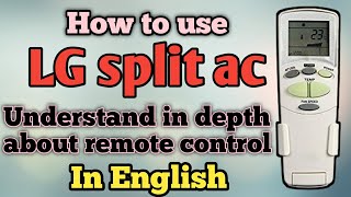 How to use LG split ac remote control demo in English| LG split ac remote control function