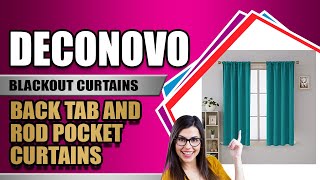 Deconovo Blackout Curtains Back Tab and Rod Pocket Curtains 2 Panels (42W x 45L Inch, Turquoise)