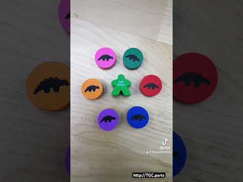 Dinosaur Token, Wood, Green video