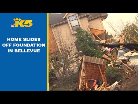 Dozens evacuated after home slides off foundation in Bellevue