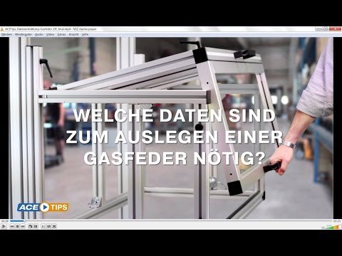 ACETips – Welche Daten sind zum Auslegen einer Gasfeder nötig?