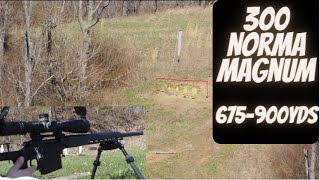 300 Norma Magnum, 675-900yds