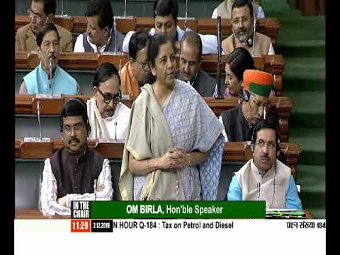 Smt. Nirmala Sitharaman on 02.12.2019 - Reply of the Minister during Question Hour in Lok Sabha