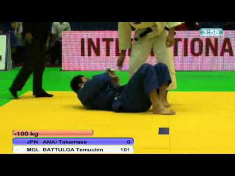 Judo World Masters in Baku 2011:   -100kg Anai Takamasa (JPN) - BATTULGA, Temuulen (MGL)