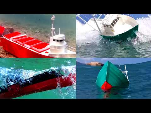Cardboard ship sinking in storm, loss of model ships Andrea Gail, Central America, Edmund Fitzgerald