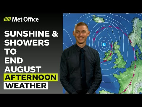 31/08/2025 - A mixture of sunshine and showers - Afternoon Weather Forecast UK - Met Office Weather