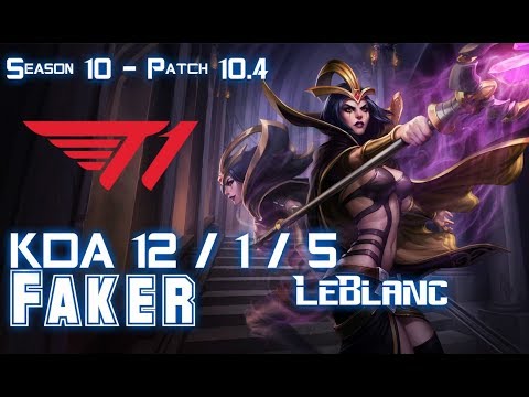 T1 Faker LEBLANC vs PANTHEON Mid - Patch 10.4 KR Ranked