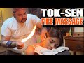 Asmr Tok Sen Deep Tissue Back Massage Shoulder Massage With Fire Relaxation By Shamboo To Katha