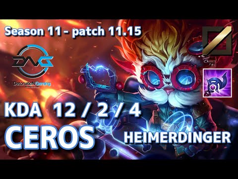 【韓国サーバー/D1】DFM Ceros ハイマーディンガー(Heimerdinger) VS ヤスオ(Yasuo) MID - Patch11.15 KR Ranked【LoL】