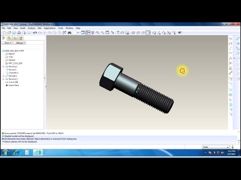 How to create Hex bolt in proe wildfire 4.0