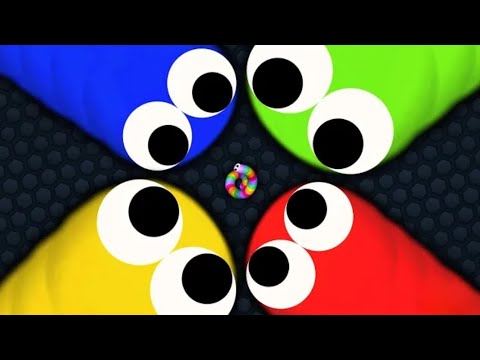 Slither.io A.I Tiny Invansion Snake Vs Giant Monster Snakes Gameplay (Slitherio enjoy in the game)