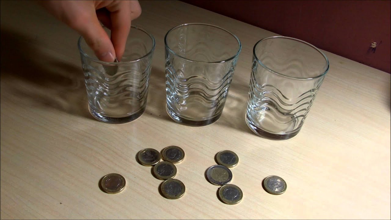 ¿Tres vasos y diez monedas Apuesta imposible de perder