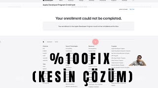 %100 Çözüm 'Your enrollment could not be completed' Apple Developer Ac