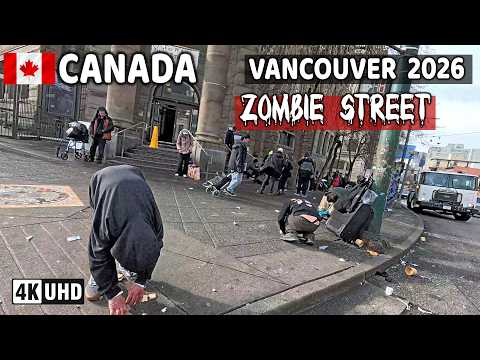 🇨🇦 【4K】 2026. East Hastings St. Downtown Vancouver BC, Canada. Street Walk. Go Pro Hero 13.