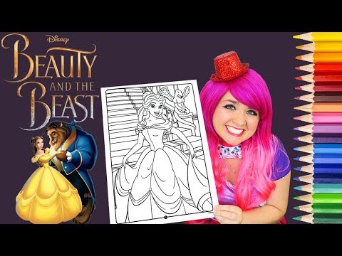 Coloring Belle Beauty and the Beast Coloring Book Page Colored Pencil Prismacolor | KiMMi THE CLOWN