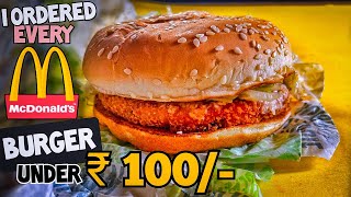 I ordered every cheapest McDonalds Burger under ₹100 | Insane Review 🔥 #rabisvlogslog