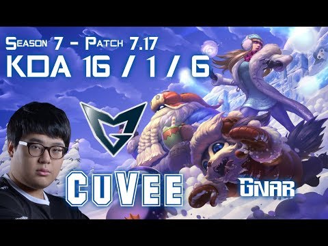 SSG CuVee GNAR vs CHO'GATH Top - Patch 7.17 KR Ranked
