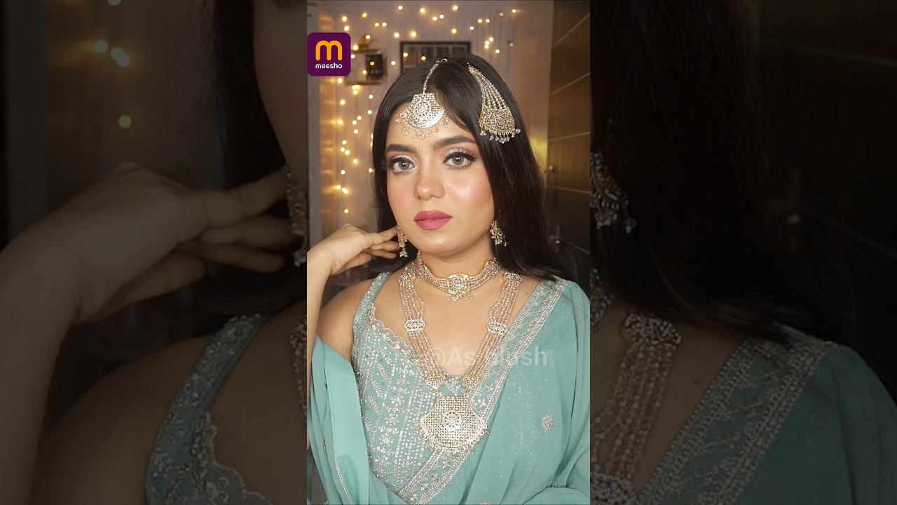 Meesho bridal jewellery set under 599😍 check community post for links #meesho #meeshojwelleryhaul