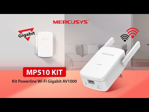 Mercusys | AV1000 Gigabit Powerline Wi-Fi Kit | MP510 KIT | 1000 Mbit/s | Ethernet LAN (RJ-45) jungtys 1 | 802.11n video