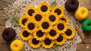     How to Crochet Sunflower 🌻 Easy Beginner Tutorial #crochet #sunflower #diy #handmadewithlove 