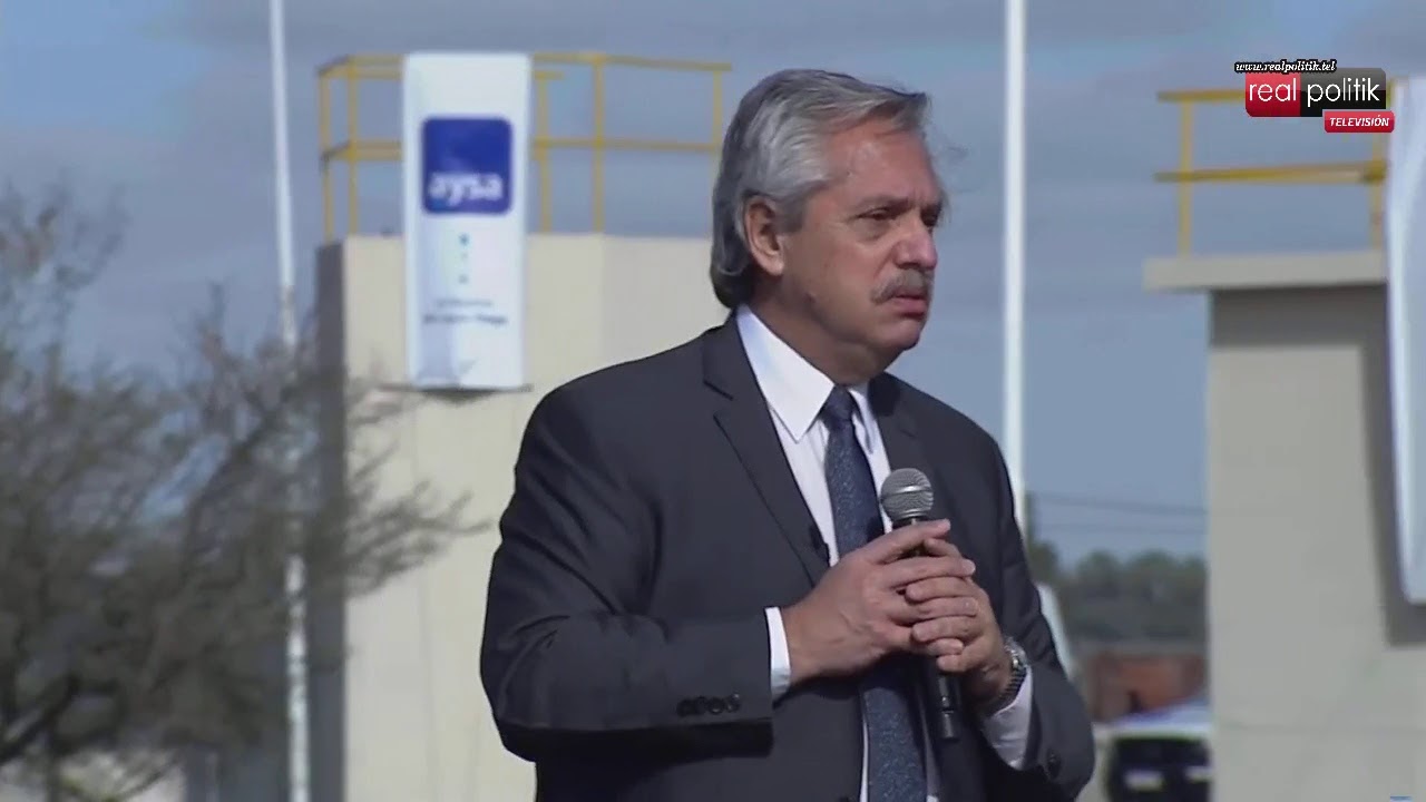 Alberto Fernández inauguró una planta depuradora de AySA en Guernica
