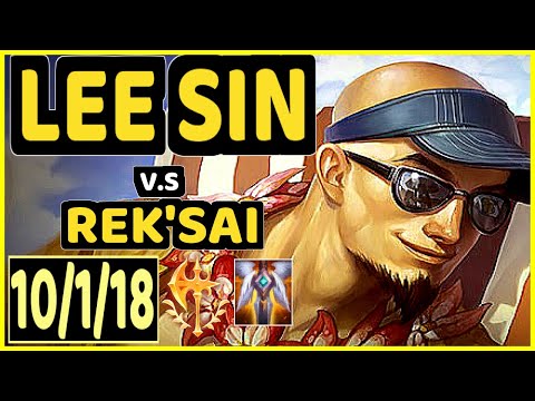 SPIRIT (LEE SIN) vs REK'SAI - 10/1/18 KDA JUNGLE GAMEPLAY - KR Ranked GRANDMASTER