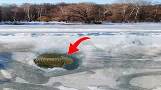 Catch fish under the ice ចាប់ត្រីក្រោមផ្ទាំងទឹកកក