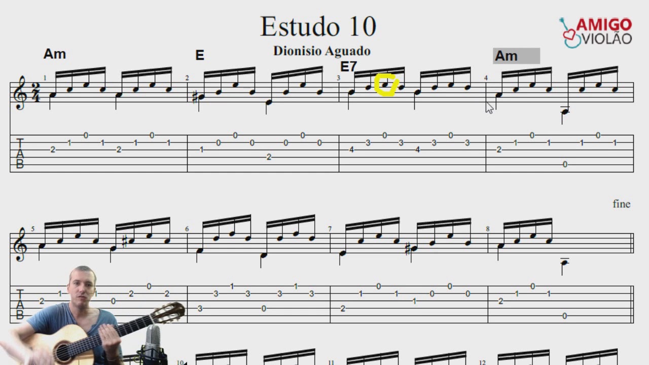 AULA COMPLETA- Estudo 10 - Dionisio Aguado VIOLÃO CLÁSSICO