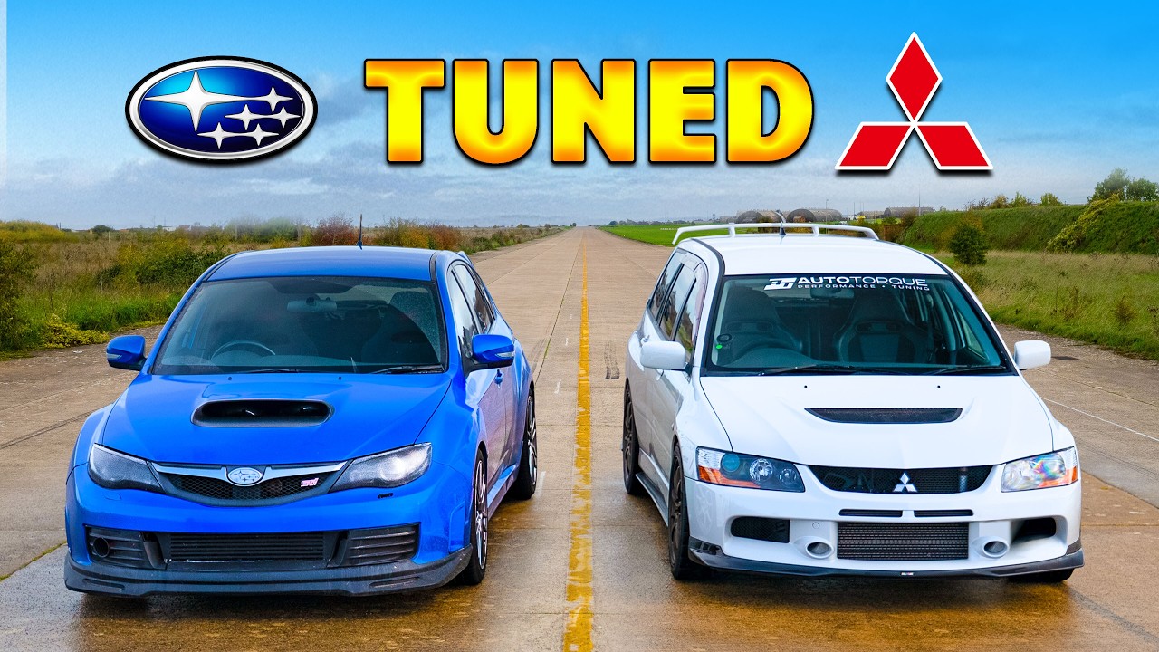Tuned Mitsubishi Evo v Tuned Subaru Impreza: DRAG RACE