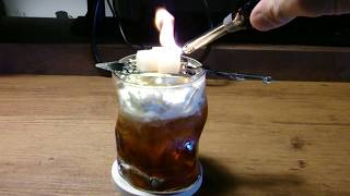 カフェロワイヤル形式を取り入れてアイリッシュコーヒーを燃やしてみました！