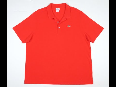 Lacoste Sport Orange Red Textured Cotton Polo Shirt Mens 8 3XL Crocodile Golf